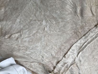 Pair of embroidered muslin curtains, late...