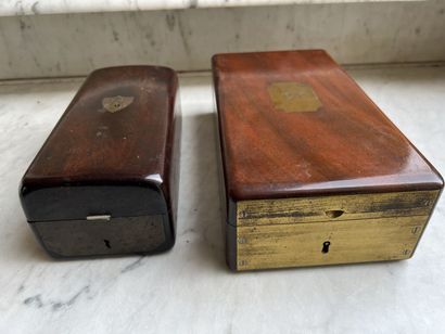 Two mahogany men's toiletry sets of the Empire...