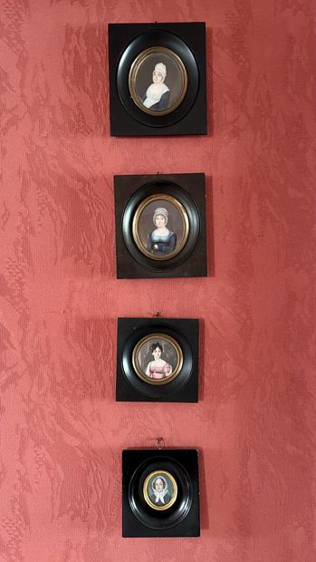 Four miniatures, 19th century 
Representing...
