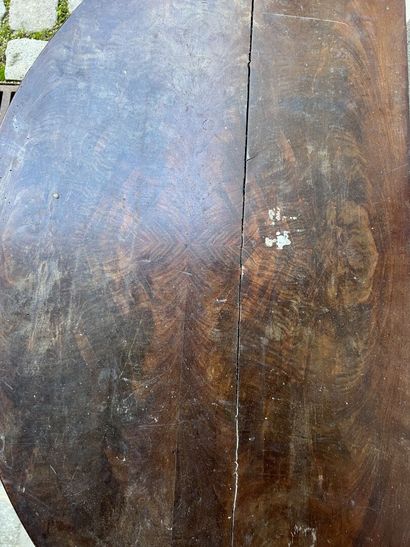 Mahogany and mahogany veneer half-moon game...