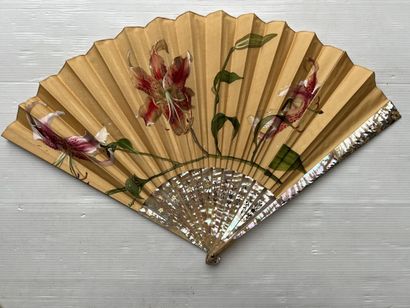 Two fans, late 19th century, one with twisted...