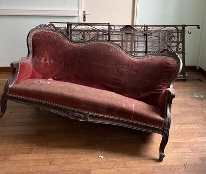 Lot including a Napoleon III sofa and three...