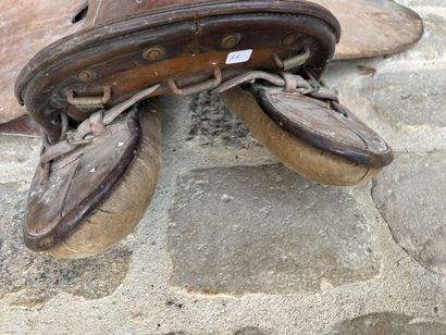 Cavalry saddle, brown leather. ABE (stains)

Two...