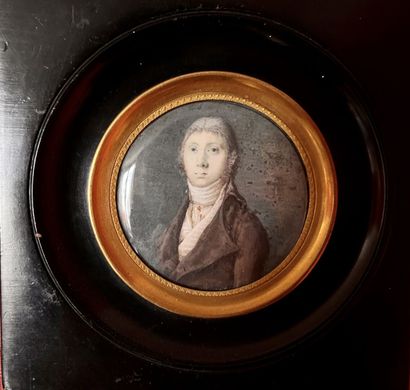Five miniatures representing men and children,...