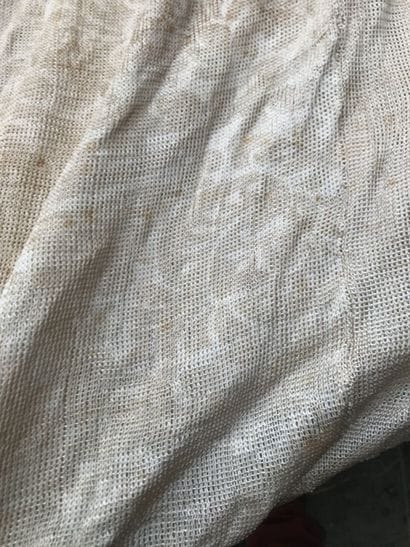 Pair of embroidered muslin curtains, late...