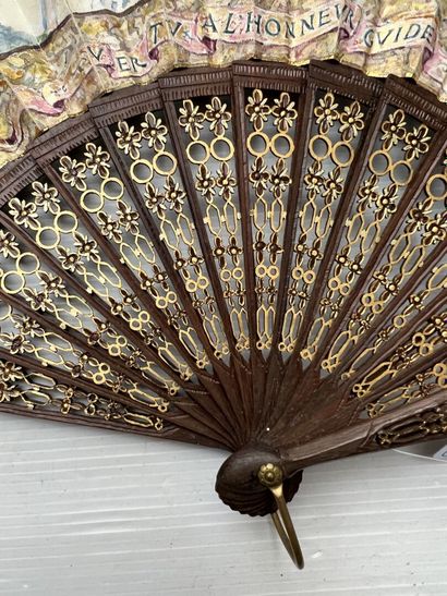 Fan, the leaf painted by Antoine-Hyppolyte...