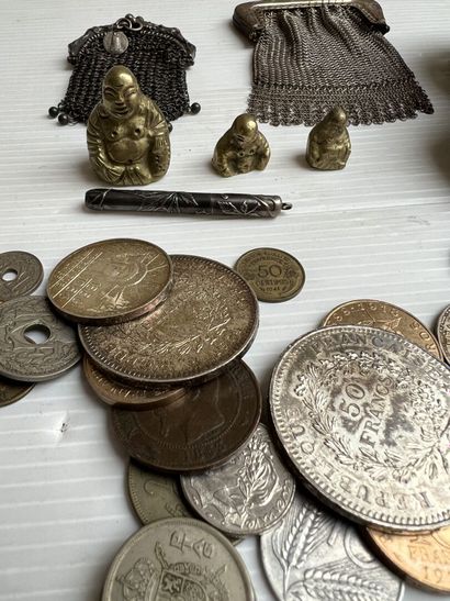 Brass braided jewelry box with silver and...