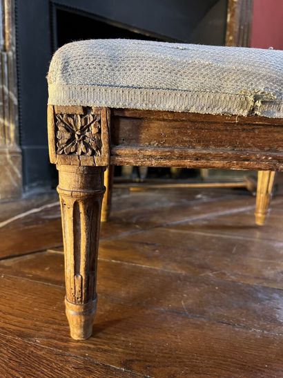 Molded and carved wood stool stamped I.B...