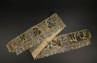 Bordure en velours ciselé brodé, pour l'ameublement,...