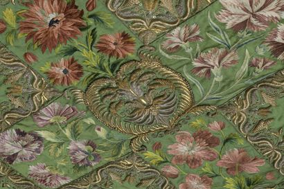 Somptueuse chasuble brodée, étole et manipule,...
