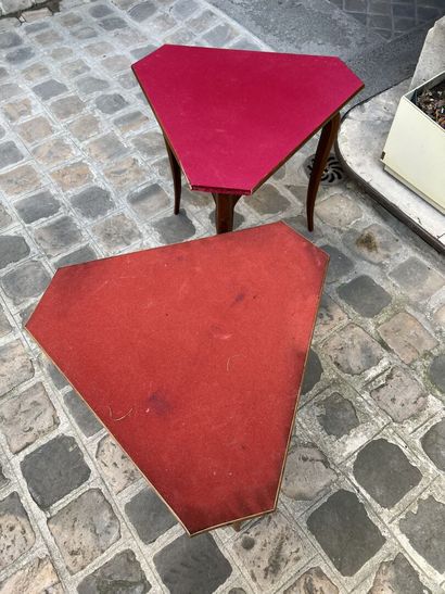Paire de tables à jeu dit de tri ou d'hombre...