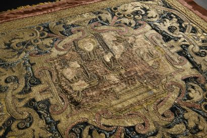 Mise au tombeau, broderie d'orfroi d'une...