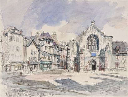 Eugène Véder (1876-1936)
Lot de cinq dessins
Morlaix...