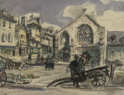 Eugène Véder (1876-1936)
Lot de cinq dessins
Morlaix...
