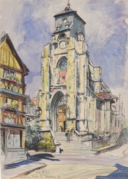 Eugène Véder (1876-1936)
Lot de dix dessins
Lisieux...