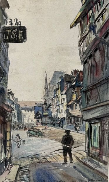 Eugène Véder (1876-1936)
Lot de dix dessins
Lisieux...
