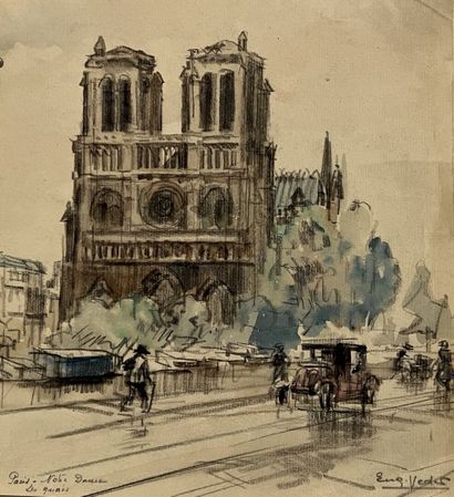 Eugène Véder (1876-1936)
Lot de neuf dessins
Paris,...