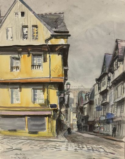 Eugène Véder (1876-1936)
Lot de cinq dessins
Morlaix...