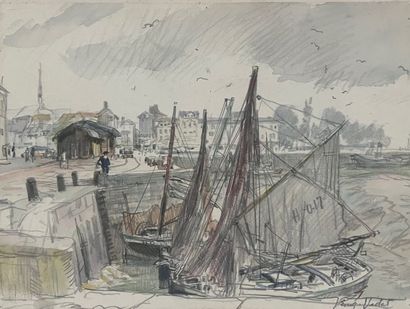 Eugène Véder (1876-1936)
Lot de onze dessins
Honfleur...