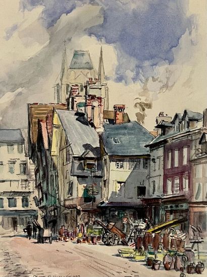 Eugène Véder (1876-1936)
Lot de dix dessins
Lisieux...