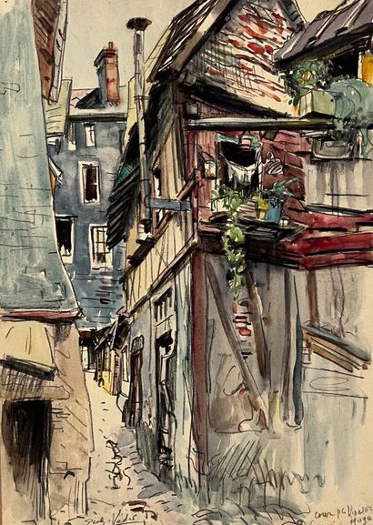 Eugène Véder (1876-1936)
Lot de dix dessins
Lisieux...