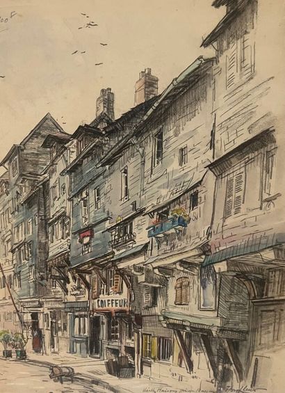 Eugène Véder (1876-1936)
Lot de onze dessins
Honfleur...