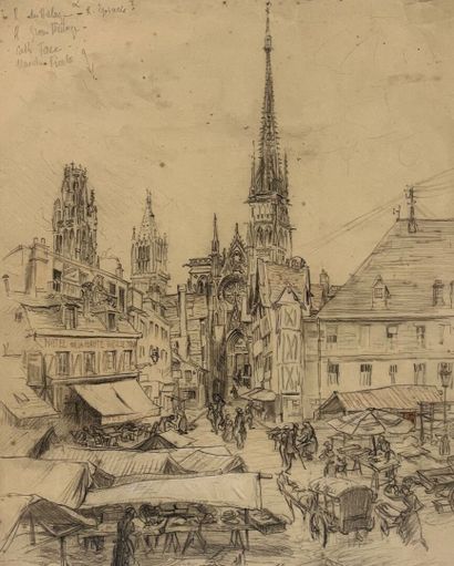 Eugène Véder (1876-1936)
Lot de 14 dessins
Bayeux,...