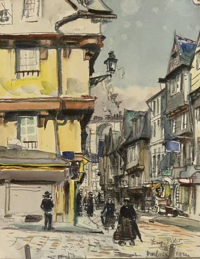 Eugène Véder (1876-1936)
Lot de cinq dessins
Morlaix...