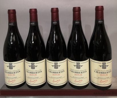 * 5 bottles CHAMBERTIN Grand Cru - Jean et...