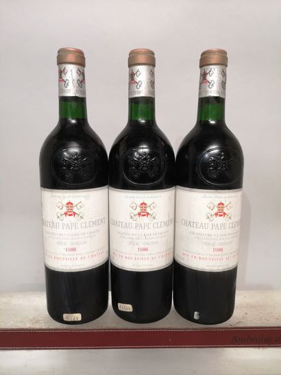 3 bottles Château PAPE CLEMENT - Pessac Leognan...