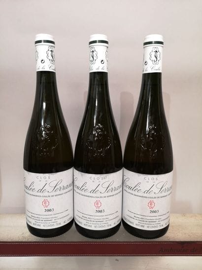 * 3 bottles CLOS de La COULEE DE SERRANT...