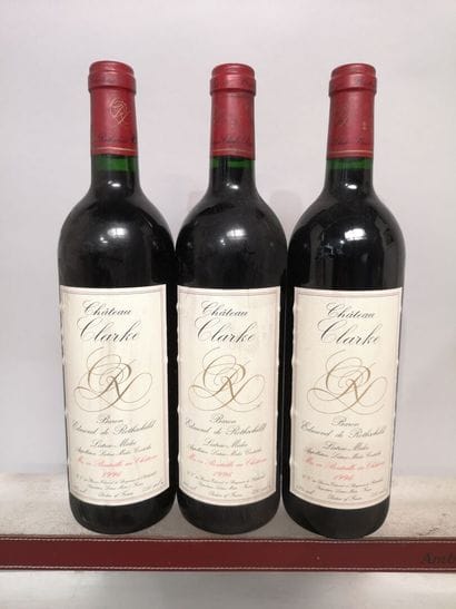 3 bottles Château CLARKE - Listrac Médoc...