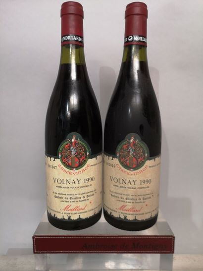 2 bottles VOLNAY - MOILLARD 1990 Label Confrérie...