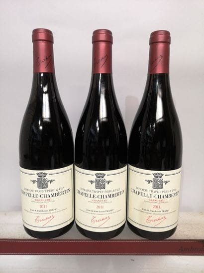 * 3 bottles CHAPELLE CHAMBERTIN Grand Cru...