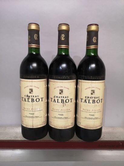 3 bottles Château TALBOT - 4th Gcc Saint...