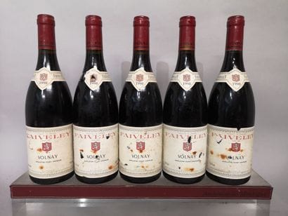 5 bottles VOLNAY - FAIVELEY 1998 Stained...