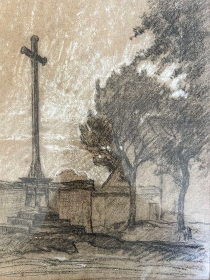 Lyon school circa 1880
Calvary in a village
Charcoal...