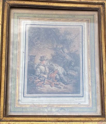 French school, 18th century 
Pair of engravings...