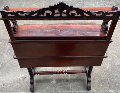 Bonheur du jour mahogany and mahogany veneer...