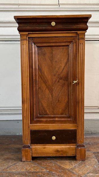 Cherry and walnut bedside table, Restoration...