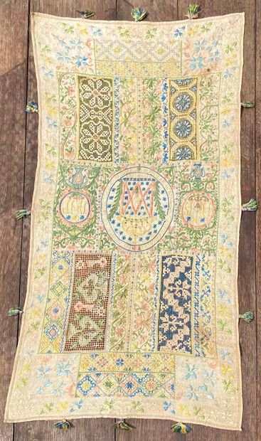 ITALY, 1769
Monogrammed altar cloth 
49 x...