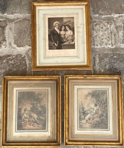 French school, 18th century 
Pair of engravings...