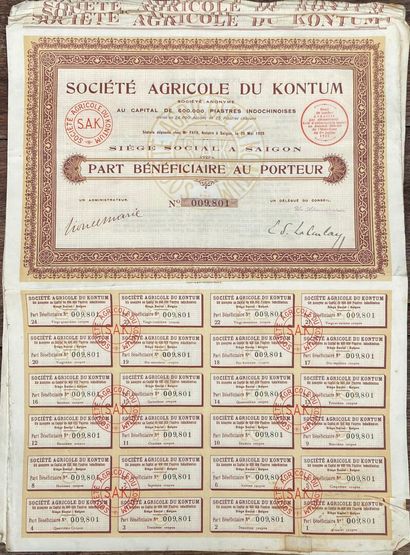 Shares in the Kontum Agricultural Society...