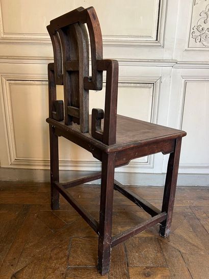 CHINA, 20th century. 
Ironwood chair with...
