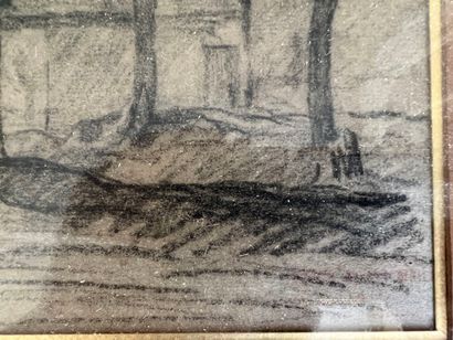 Lyon school circa 1880
Calvary in a village
Charcoal...