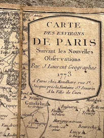 Map of the Paris area, dated 1773
53.5 x...