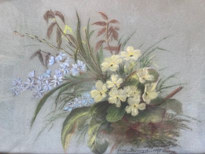 Aline Branget (?), 1887
Bouquets 
Pair of...