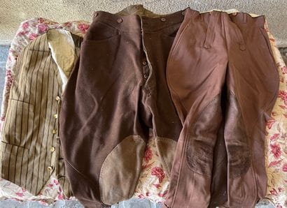 Elements of men's outdoor clothing, circa...