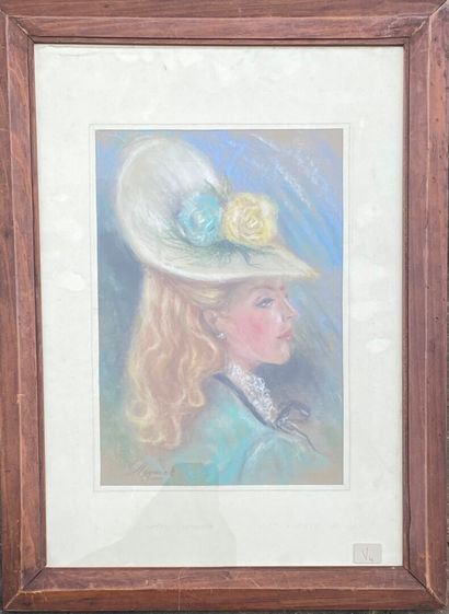 Marius MEYNIER, circa 1910
Lot of four pastels...