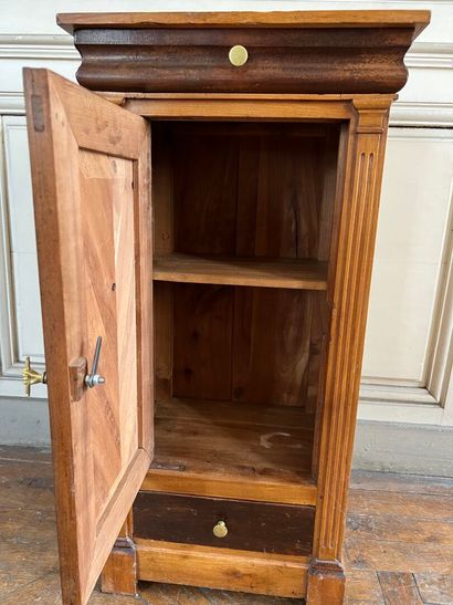 Cherry and walnut bedside table, Restoration...